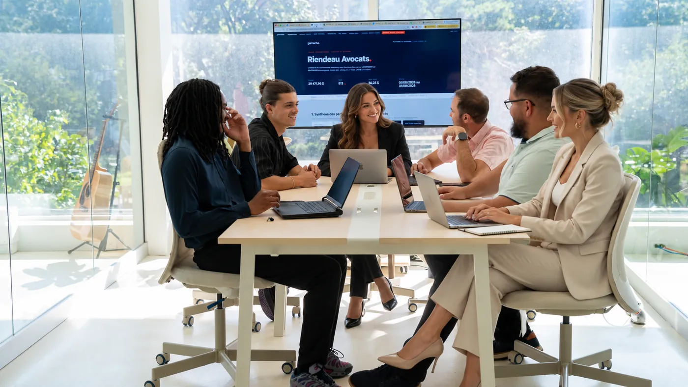 Présentation et échanges autour d’une table de travail